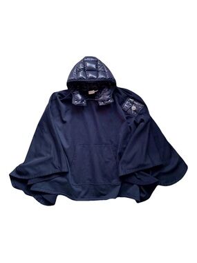 Moncler Navy Hooded Cape Poncho